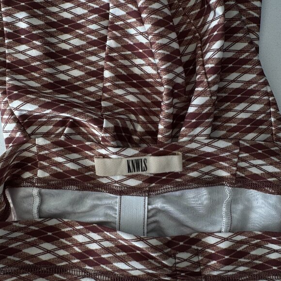 KNWLS Plaid Print Wide Leg Pants - Picture 2 of 3